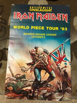 Rare Iron Maiden World Piece Tour 83 Madison Square Garden Promo Poster
