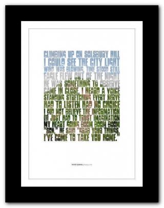 Peter Gabriel Solsbury Hill ❤ Song Lyrics Typography Poster Art Print 51