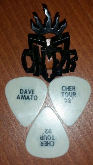 Vintage Cher Guitar Picks & Pin 1992 Tour