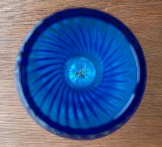 Vintage Mid Century Hand Blown Blue Murano Glass Vase 3
