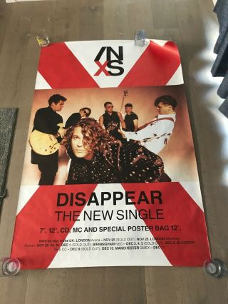 Inxs Disappear The Single Rare Subway Promotional Poster 60” X 40”