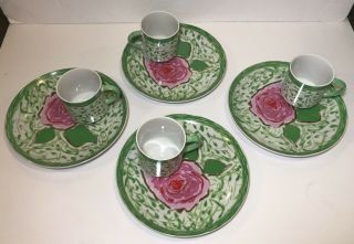 Gloria Vanderbilt Sincerely Yours Taste Seller Sigma Lunch Plates & Cups 8 Piece