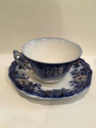 Johnson Brothers Brooklyn Flow Blue Tea Cup and Saucer 2