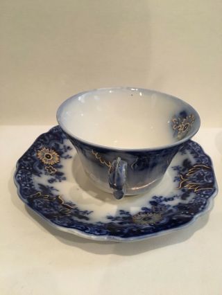 Johnson Brothers Brooklyn Flow Blue Tea Cup and Saucer 4