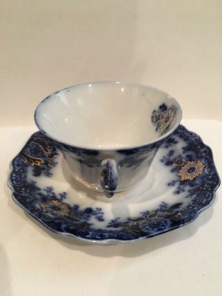 Johnson Brothers Brooklyn Flow Blue Tea Cup and Saucer 5