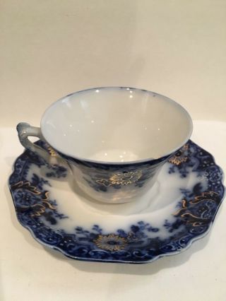 Johnson Brothers Brooklyn Flow Blue Tea Cup and Saucer 6