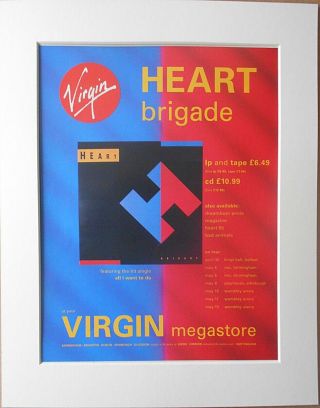 Heart Ann And Nancy Wilson Brigade 1990 Music Press Poster Type Advert In Mount