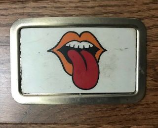 Vintage Rolling Stones Tongue Logo Belt Buckle