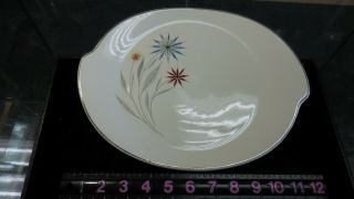 Rare Starflower Oval Platter Glamour By American Limoges White W/ 22k Gold Trim