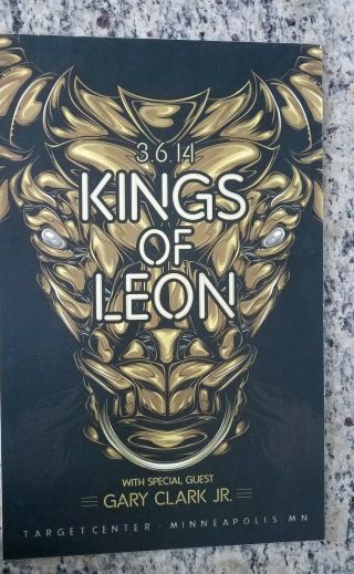 Kings Of Leon Concert Poster 2014 Ft Gary Clark Jr Rare Out Of Print