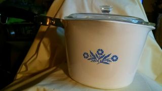 Corning Ware Cornflower 2 Qt.  8 Cup Measuring Saucemaker Pot With Lid & Handle