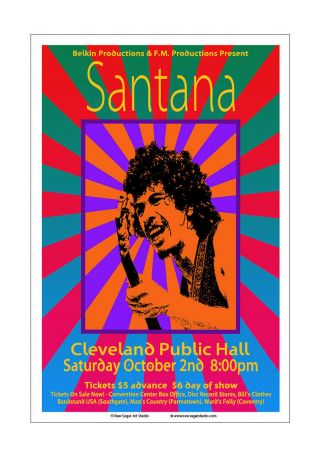 Santana 1971 Cleveland Concert Poster