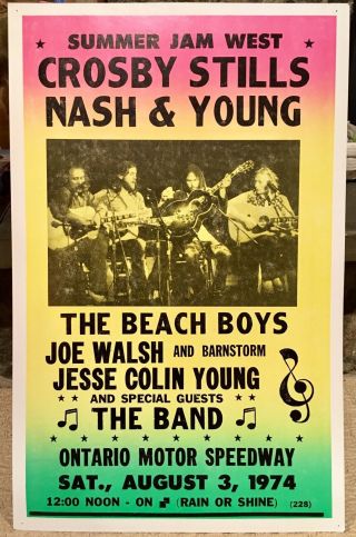Crosby,  Stills,  Nash,  & Young 1974 Summer Jam West Concert Poster