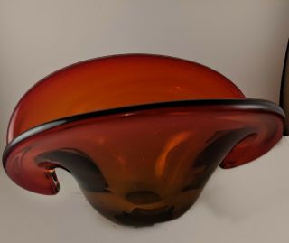 Murano Seguso Sommerso Clam Shell Vase.