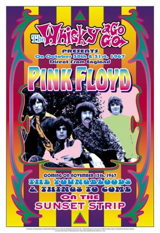 Syd Barrett & Pink Floyd Whisky Los Angeles Concert Poster 1967 13 3/4 X 19 3/4