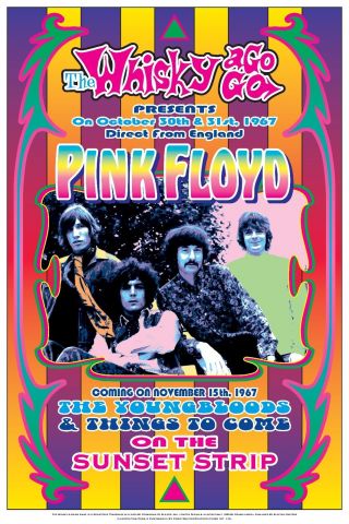 Syd Barrett & Pink Floyd Whisky Los Angeles Concert Poster 1967 13 3/4 x 19 3/4 2