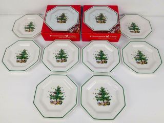 8 Nikko Christmastime Christmas Tree Salad Plates With Boxes 8 "