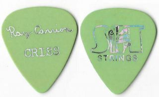 (kiss) Peter Criss Solo Silver Foil/green Tour Guitar Pick