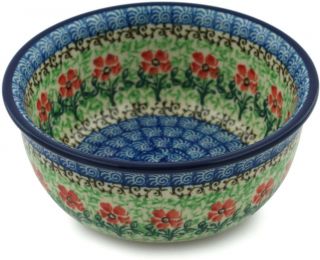 Polish Pottery Bowl 5¼in Maraschino Ceramika Artystyczna