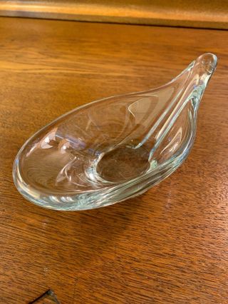 Daum France Crystal Glass Bowl Dish Paper Weight Ashtray Freeform