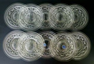 Imperial - Cape Cod - Elegant Glass Bread & Butter Plates - Minty Set Of 10