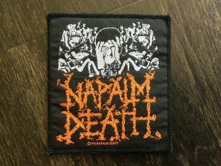 Napalm Death Vintage 1991 Woven Patch Rare Carcass Cancer