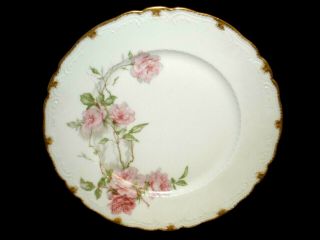 Haviland Limoges Baltimore Rose Schleiger 1151 Dinner Plate 9.  75 "