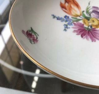 Early Meissen China Bowl Flowers 5 1/2 Inches Round Rare 2