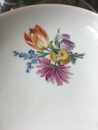 Early Meissen China Bowl Flowers 5 1/2 Inches Round Rare 3