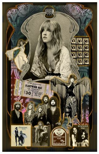 Stevie Nicks Tribute Poster 11x17 " - - Vivid Colors (signed By Artist)