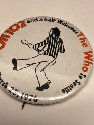 Vintage The Who Pinback Badge Button Pin Music Radio Ok 102.  5 Seattle