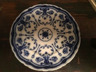 Antique Conway Wharf Pottery Flow Blue Semi Porcelain Dinner Plate 10 1/4”