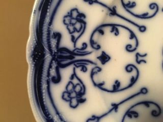 ANTIQUE CONWAY WHARF POTTERY FLOW BLUE SEMI PORCELAIN DINNER PLATE 10 1/4” 5
