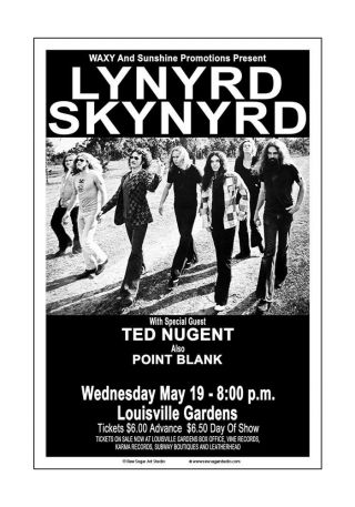 Lynyrd Skynyrd 1976 Louisville Concert Poster