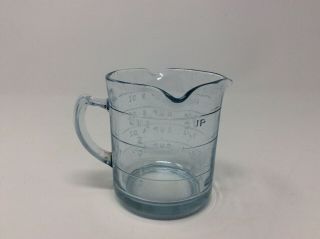 Vintage Fire King Sapphire Blue 3 Spout Measuring Cup Glass Baking