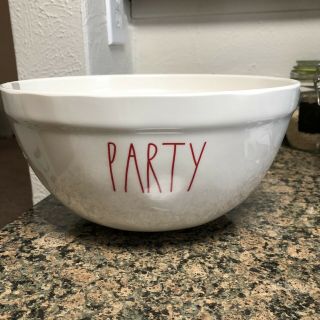Rae Dunn By Magenta “ Party “ Melamine Serving Bowl.  Red Letters