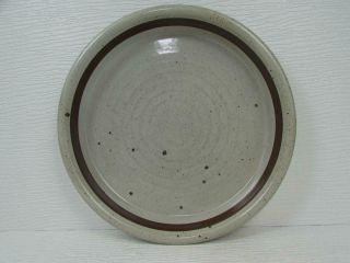 Blt Sandstone By Dansk Dinner Plate Speckled Off White Background Brown Band