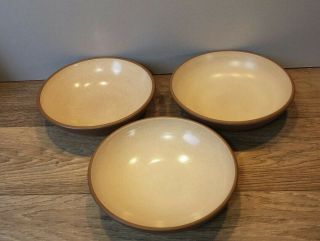 Set Of 3 Heath Ceramics Pottery Bowls 6.  5 " X 1.  75 " Tall.  111sand/brown