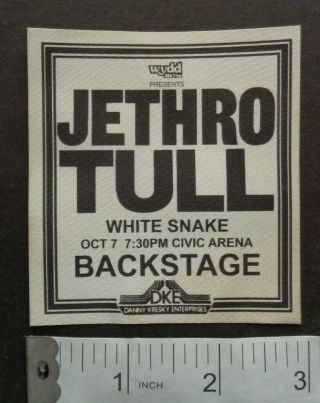 Jethro Tull,  Very Rare Old Backstage Pass,  Oct 7th Pittsburgh Civic Arena