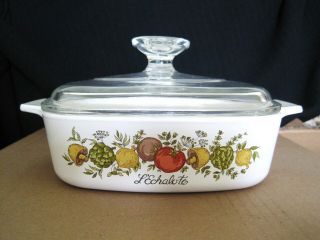 1 Quart Spice Of Life Casserole 7 " X 7 " Square By Corning A 1 B W/ Pyrex Lid