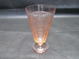 Vintage Pink Depression Glass Sharon Cabbage Rose Footed Tumbler