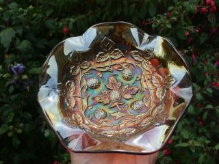 Carnival Glass.  Millersburg Blackberry Wreath 7 1/4 " Bowl In Lavender.  Vgc.