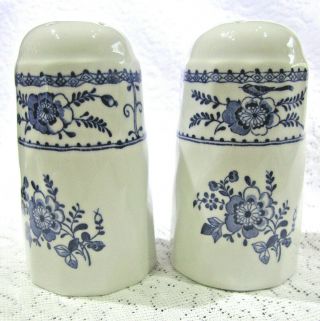 Johnson Bros.  Indies Blue Salt And Pepper Shakers