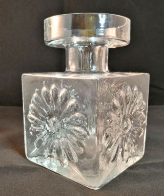 Dartington Square Glass Vase / Candle Holder Clear Flint Frank Thrower Ft60