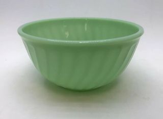 Vintage Fire King Green Jadeite Swirled Serving Or Mixing Bowl 8 "