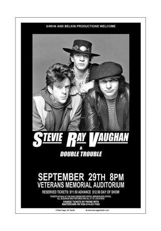 Stevie Ray Vaughan 1985 Columbus Concert Poster