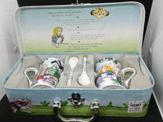 Alice In Wonderland Tea Party Café Paul Cardew 2008 Set Mugs And Spoons