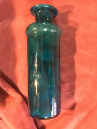 Mdina Art Glass Trailed Bottle Decanter Green/turquoise No Stopper