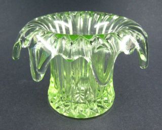 Vintage 1930s Art Deco Sowerby Uranium Glass Iris Posy Vase