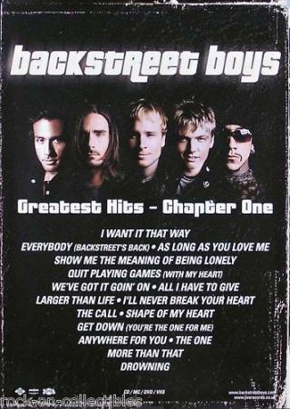 Backstreet Boys 2001 The Hits Chapter One Promo Poster
